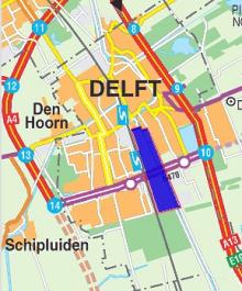 Situering Schieoevers in Delft